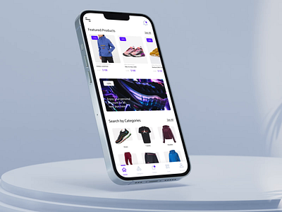 Sportswear app motion animation app design mobile motion graphics product purple shop sportswear ui