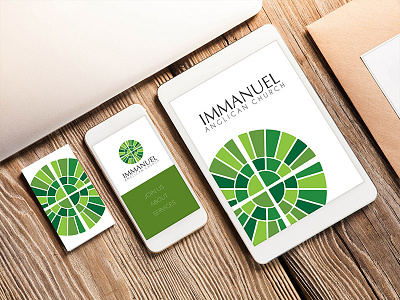 Immanuel Anglican Church app design branding business card church clean graphic design green logo design mobile modern ui design ux design
