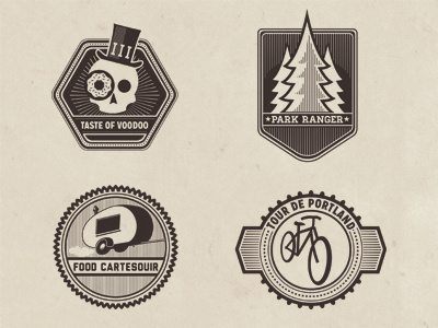 Portland Merit Badges badges camp icons illustration illustrator photoshop vector
