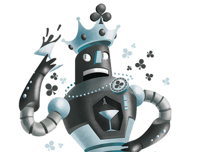 King of Clubs cards clubs deck drink illustration illustrator king photoshop robot vector
