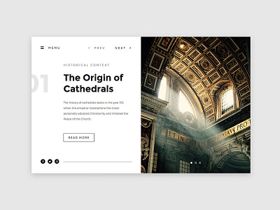 Cathedral Slider article card cathedral church education navigation photography presentation read slider splitscreen text typography website