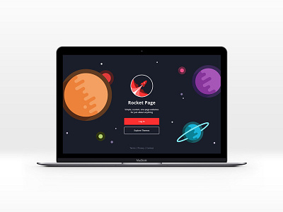 Rocket Page Login Screen branding buttons illustration space vector website