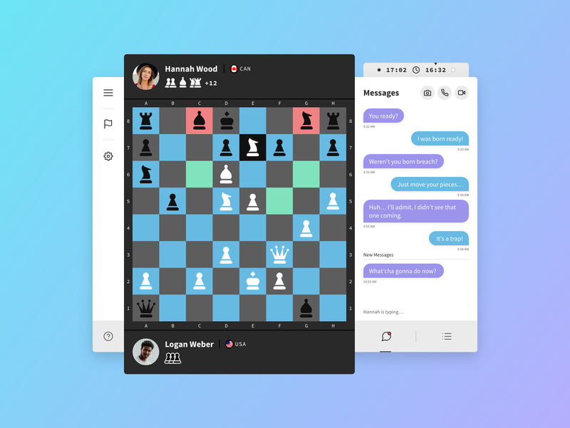 Online chess UI by Carson Ford on Dribbble