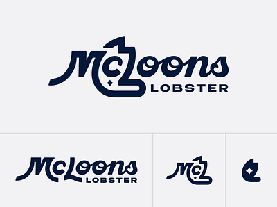 McLoons No. 1 brand branding claw food lobster logo negative space redesign responsive star typography