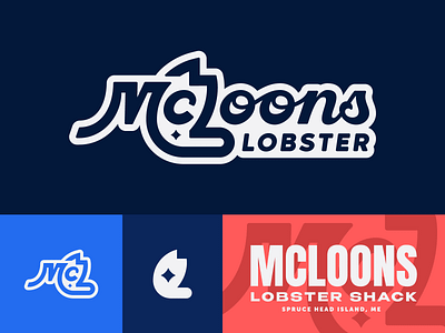 McLoons No. 2 brand branding claw food illustration lobster logo negative space redesign typography