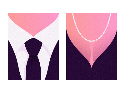 His & Hers dress man poster suit tie woman
