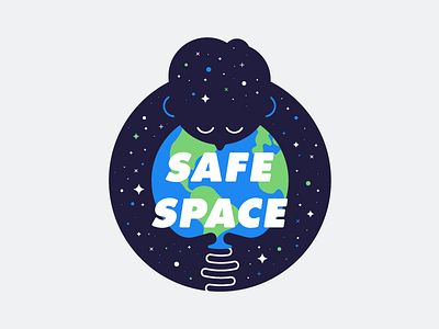 Safe Space earth globe hug planet space stars