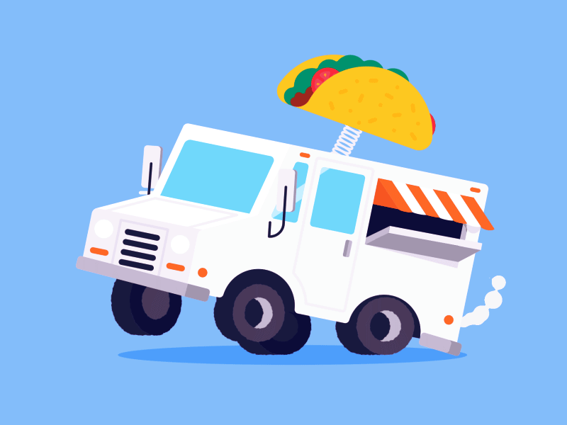 Taco Rockin bounce car food smoke truck