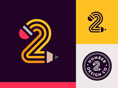 Number 2 logo number pencil symbol two typography