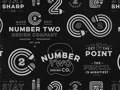Twos logo pattern pencil two typography