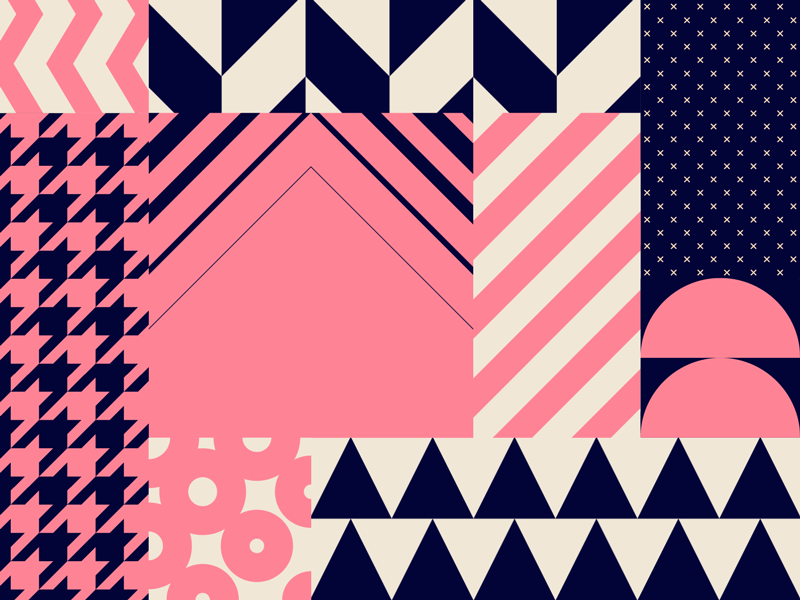 Patternicity No. 2 animation cycle houndstooth illustration loop motion pattern shapes