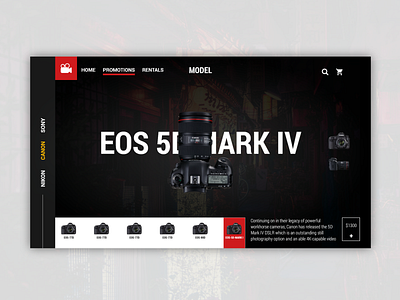 Online Camera Store adobexd branding camera canon design illustration ios app landing page landing page concept landing page design landing page ui logo revolution slider ui user experience user interface vector websites