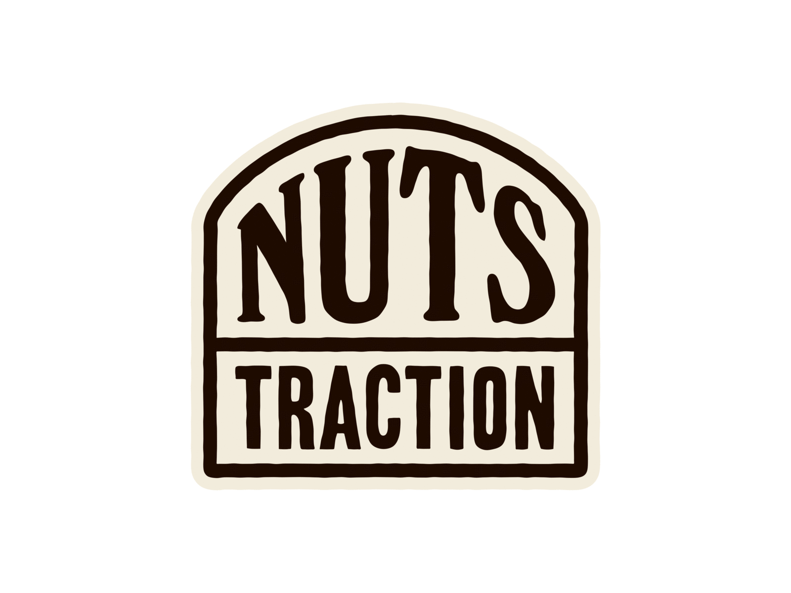 Nuts traction logo brand branding handprinted logo design merch nuts redesign screenprint skim boarding surfing
