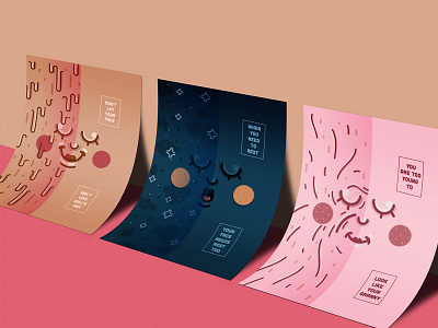 Comercial posters for Ochre cosmetics graphic design label poster
