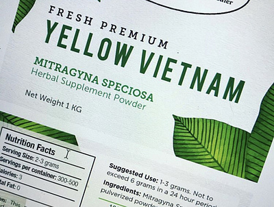 Kratom Label branding design typography