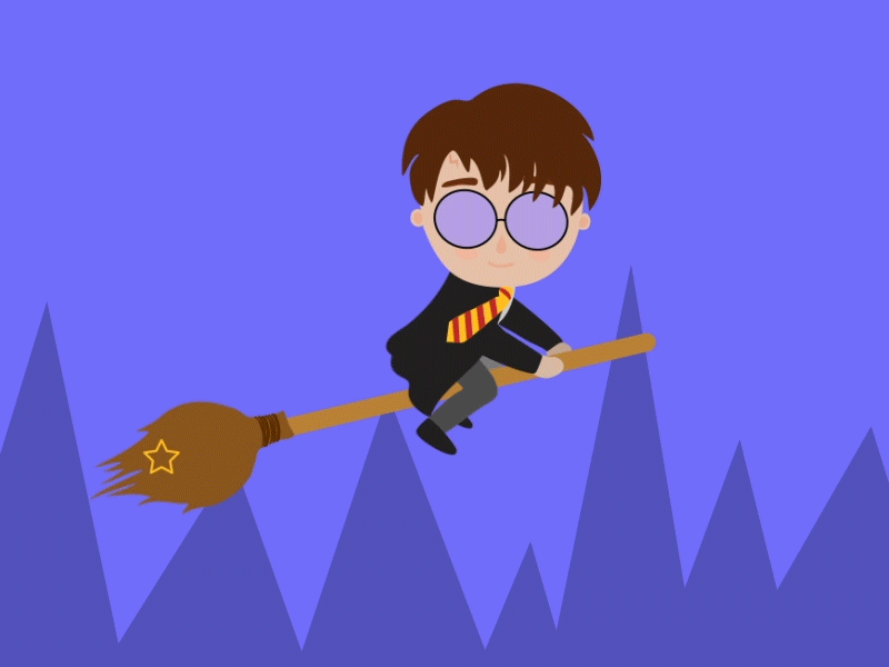 Harry animation character design flat illustration vector