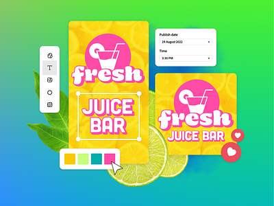 Adobe Express hero image: Fresh Juice Bar adobe branding graphic design illustration vector