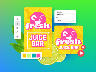 Adobe Express hero image: Fresh Juice Bar