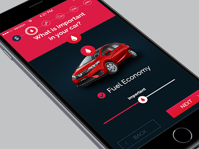 Car search engine app concept app car ios wizard