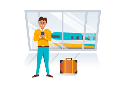 Flight booking app onboarding animation after effects airport animation booking flight illustration illustrator mobile onboarding plane