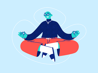 Mind & body connection atmospheric branding design illustration meditation vector