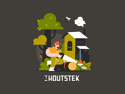 Illustration Houtstek branding illustration typography vector