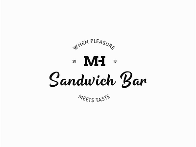 MH Sandwich Bar bar branding design emblem food logo minimal sandwich typography