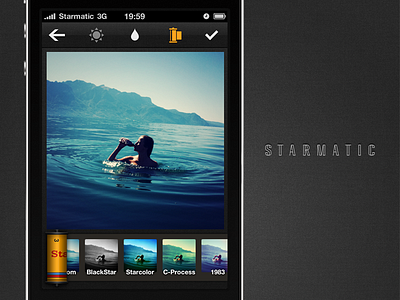 Starmatic filters screen film roll filters ios iphone screenshot starmatic