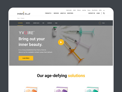 Cosmetic UI / UX Design animation corporate cosmetic cosmetic landing page cosmetic ui cosmetic ui ux ecom ecommerce injection landing page landing page medical medical medical ui ux modern needle product design products tool tips uiux yellow
