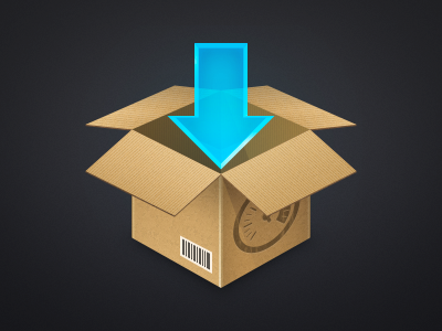iStat Server 2 Installer icon (WIP) blue cardboard icon mac package parcel server