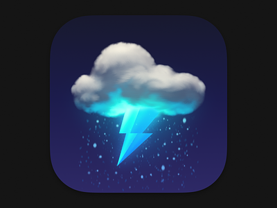 Snowflake Weather app icon app cloud icon ios ipad iphone lightning snowflake storm weather