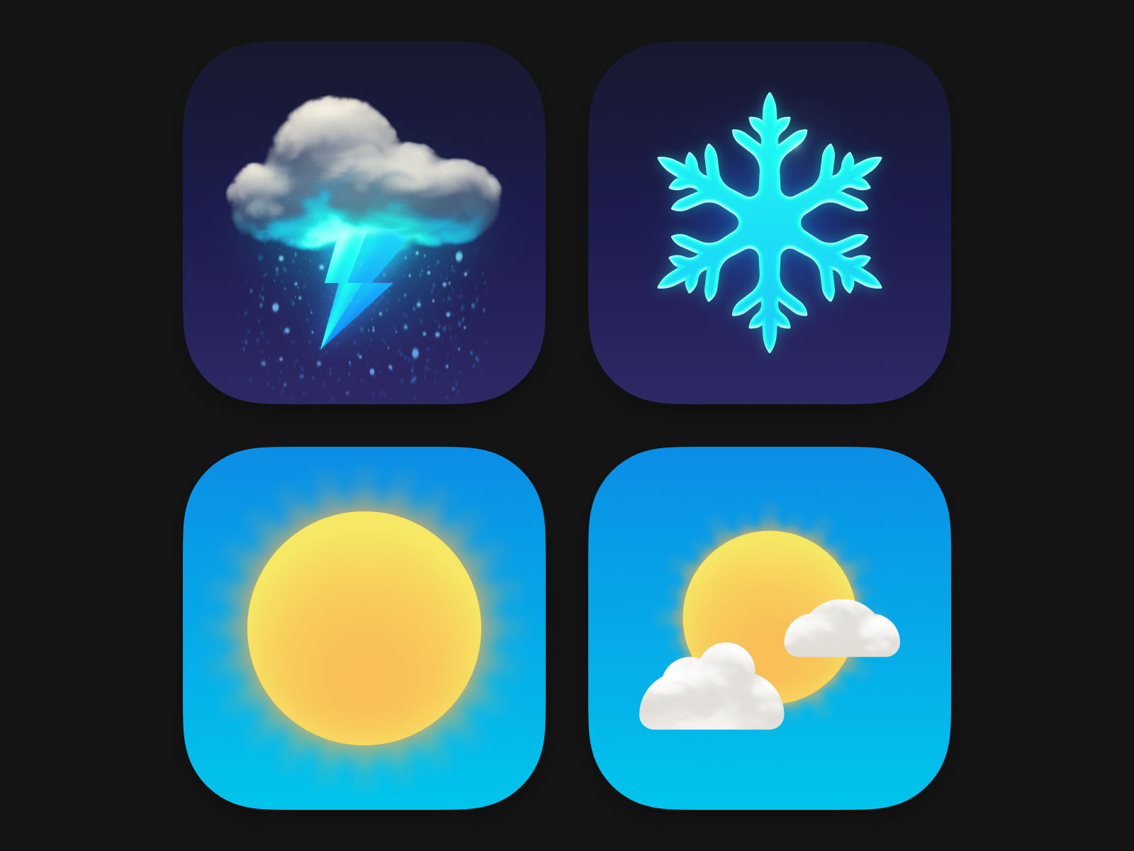 Snowflake Weather alternate app icons