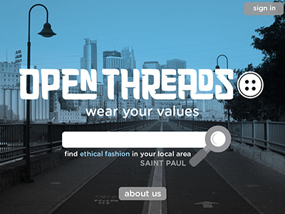 Open Threads clothing logo service design threads web