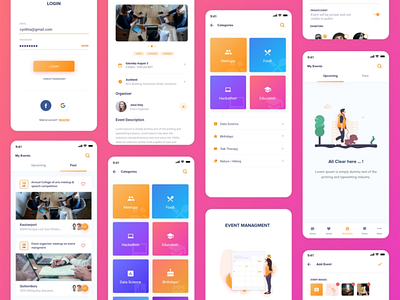 Event Management App app mobile app templatedesign ui