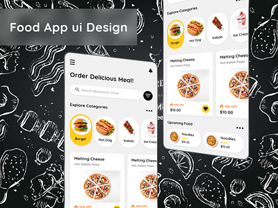 Food App Landing Page app app landing branding design food app illustration mockup templatedesign ui