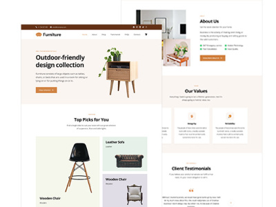 Furniture Landing Page branding design graphic design illustration logo minimal typography ui ux web