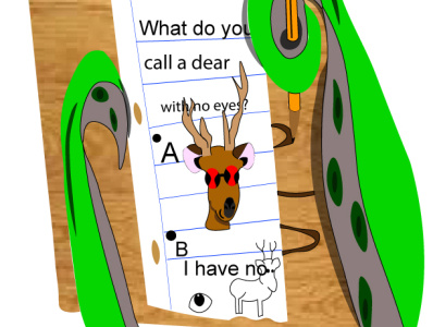 what do you call a deer with no eyes?