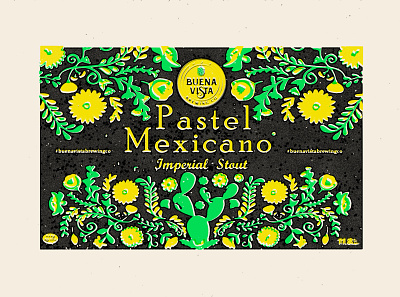 Pastel Mexicano- Label (WIP) beerlabel branding craftbeer flat illustration logo mexican art screen print screenprint stout typography vector