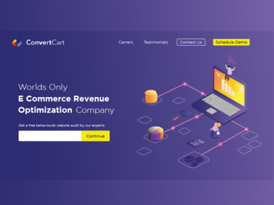 convert cart landing page banner convertcart homepage illustration isometric design isometric illustration landing page landing page design ui ui ux ux