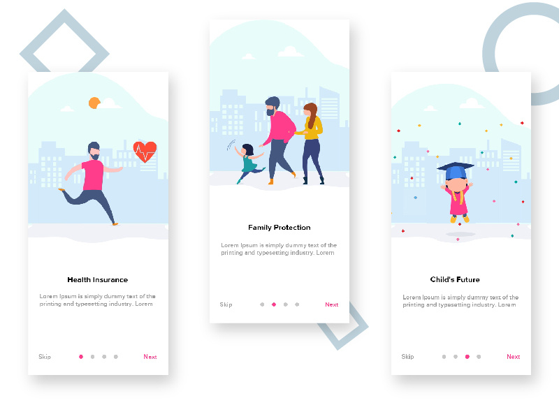 Life Insurance onboarding visual art life insurance vector design illustration ux branding ui