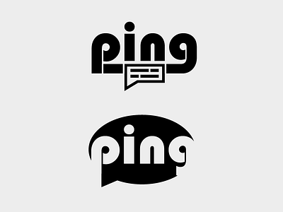 Ping Logo Explorations 2 black branding concept design graphic graphic design identity illustrator logo simple speech bubble vector