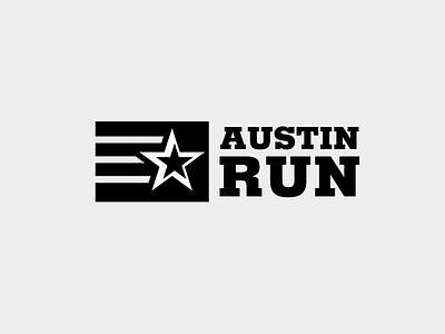 Austin Run Logo black branding design graphic graphic design identity illustrator logo running simple star vector