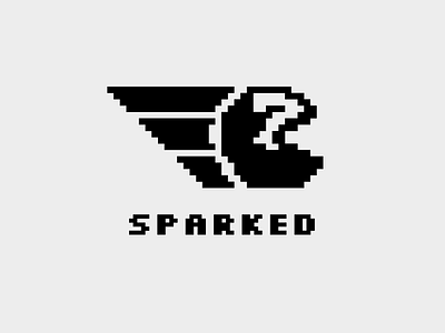 Sparked Logo branding concept design gaming logo graphic identity illustrator logo pacman pixelated simple vector