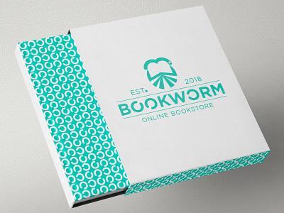 Bookworm Online Bookstore Logo bookstore brand branding flat design graphic identity logo logo design logos logotype negative space vector