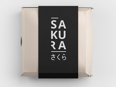 Sakura Sushi Bar Packaging box branding identity japanese logo logotype mockup packaging stacked sushi type typography