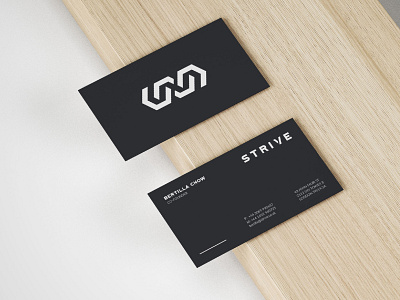 Strive Business Card black and white brand branding business card flat design graphic identity logo logo design logos logotype marketing