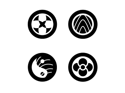 Sushi Zen Logo Concepts balance black and white branding circles concept design flat flat design food identity logo logo design logos mark minimalist restaurant sakura simple sushi yin yang