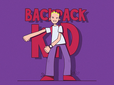 Backpack Kid 2d animation backpack kid boy cartoon character dance duik duik bassel loop motion motiongraphics