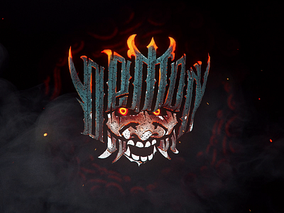 Demon 2d after effects animation character demon design illustration lettering logo logotype motion motiongraphics samurai