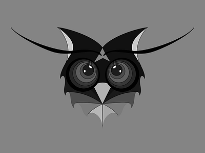 Greyscaled Owl greyscale illustrator owl symmetry vector vectorart